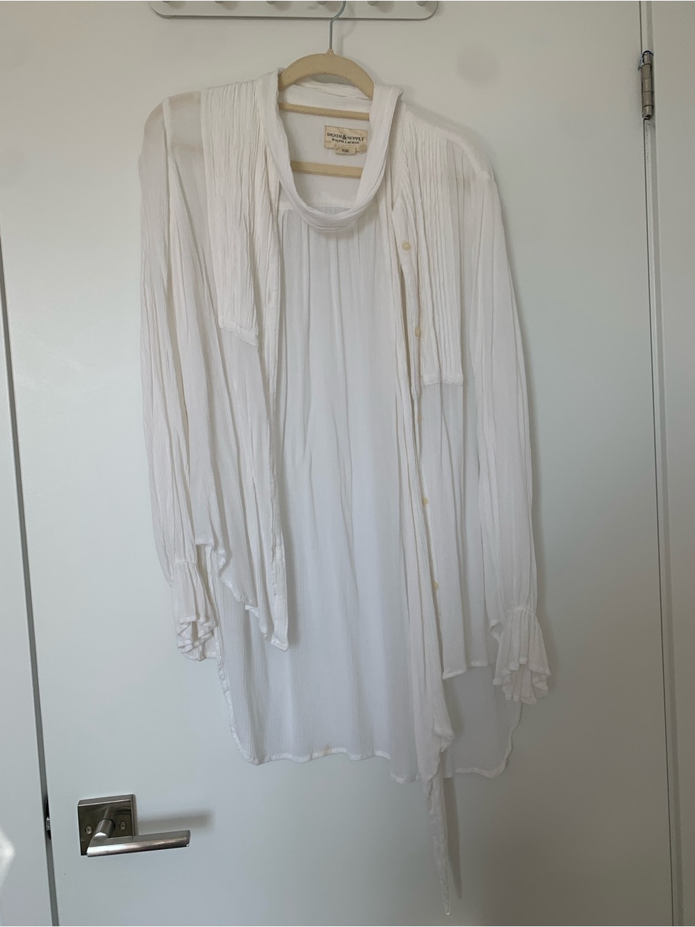 Ralph Lauren Eileen Fisher White Lightweight Crinkle Tunic Top